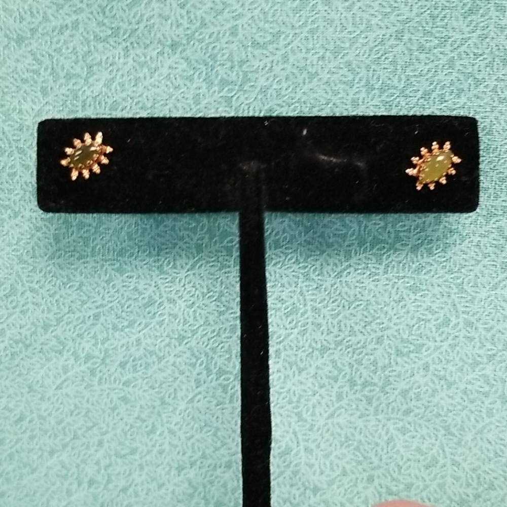 Gold jade earrings